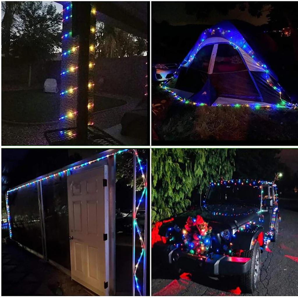 LED-Springbrunnenlicht 12m/472in Solar-Lichterkette Outdoor Solarbetrieben Lichterkette 8 Modi für Baum Garten Party Weihnachten Hochzeit Dekoration