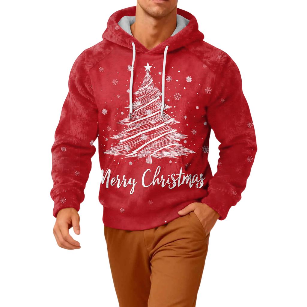 Herr Långärmad Ledig Flanell Huvtröja