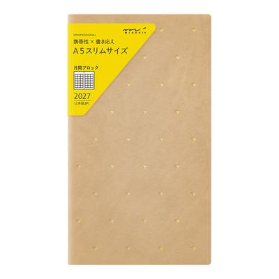 Midori Professional Diary 2027 Slim Monthly Planner Diamond Pattern 22471006 Starts December 2026