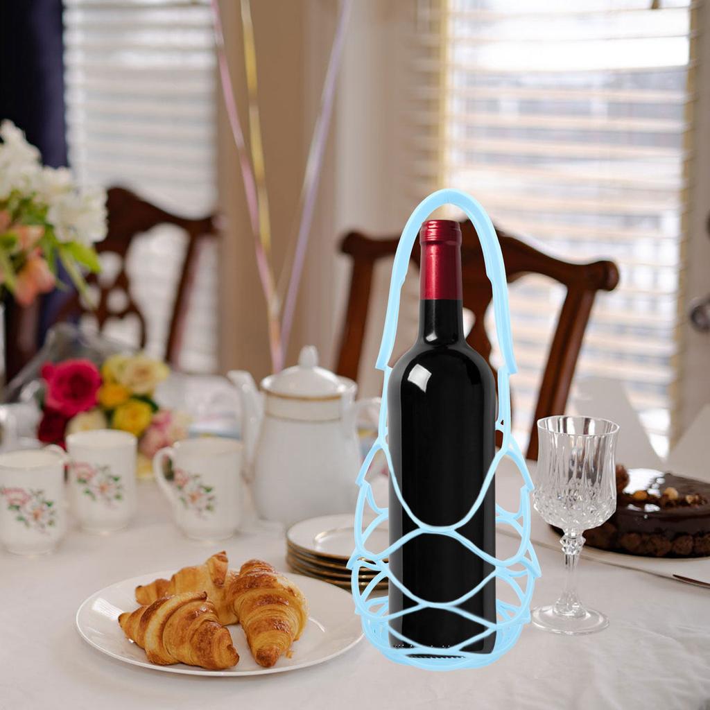 Multi-Use Silicone Wine Carrier Fine Workmanship Ideal for Hotel Bars Clubs Home Wine Bottle Coaster Mesh Holder