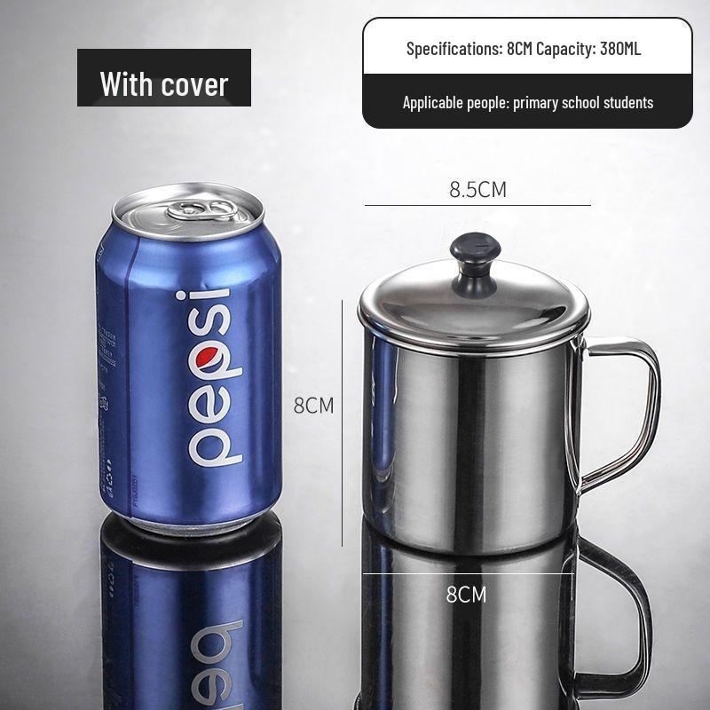 Dětský nerezový hrnek na vodu s víčkem – Malý, odolný, ideální pro studenty a předškoláky.