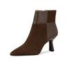 Fashion FHC 2024 New Wool Flock Women Ankle Boots/Booties,Short Botas,Winter Shoes,Pointed Toe,Side Zip,Black,Brown,34-43,Dropship