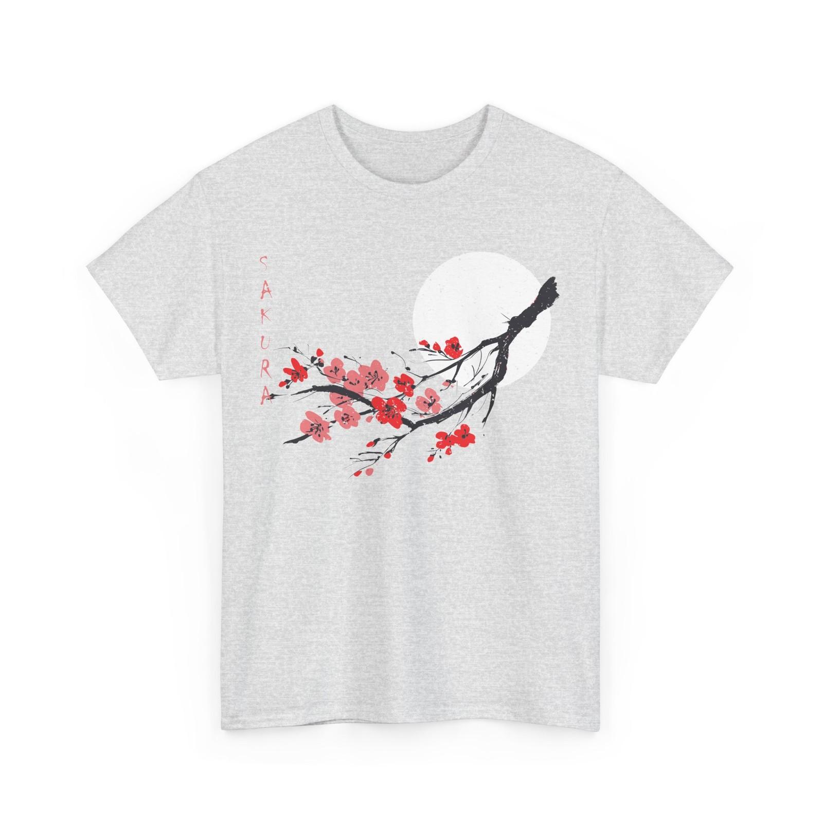 Sakura Trees Moon T-Shirt, Cherry Blossom Japanese Art Lovers Men Shirt L