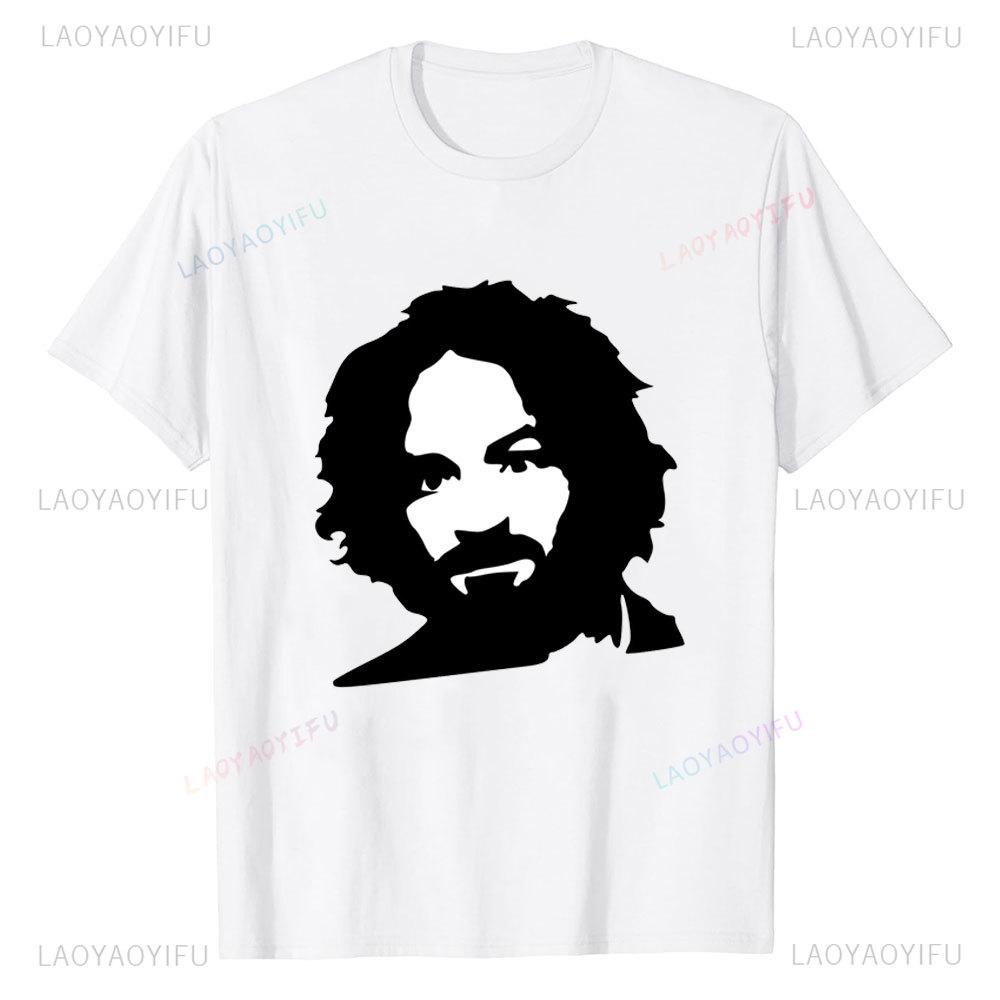 Neue Charles Manson Kurzarm Ästhetik Harajuku Streetwear Lässig Einzigartig Mode Belüftet Herren Sommer Bedrucktes T-Shirt Oberteile