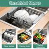 Multipurpose Dish Organizer Stainless Steel Sink Cleaning Basket Dish Drying Rack  Fruits