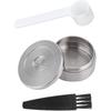 Reusable Coffee Capsules, Stainless Steel Delta Q Espresso Pods Foil Lids For Delta Q Coffee Pods Coffee Pod With Spoon Brush Fit For Q Ndiq7323