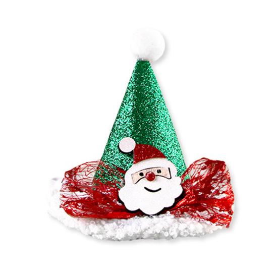 Pet Christmas Hat Xmas Tree Hat with Pompom And Bells Cats Glitter Santa Claus Hat with Adjustable Strap for Cats Dogs Holiday Parties Dress-up