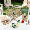 Romantics Wooden Wedding Guest Book With Heart Picture Frame For Bridals Shower And Anniversary Celebration