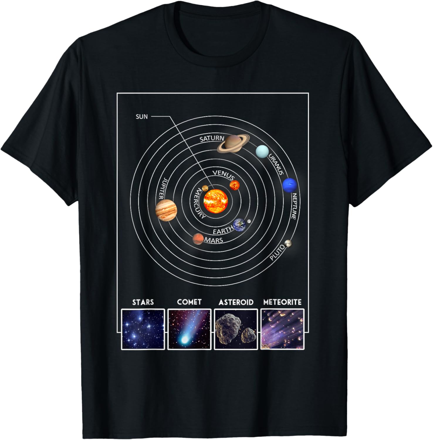 Solar System Graphic Cool Astronomy Scientist Gift T-Shirt Unisex T-Shirt L