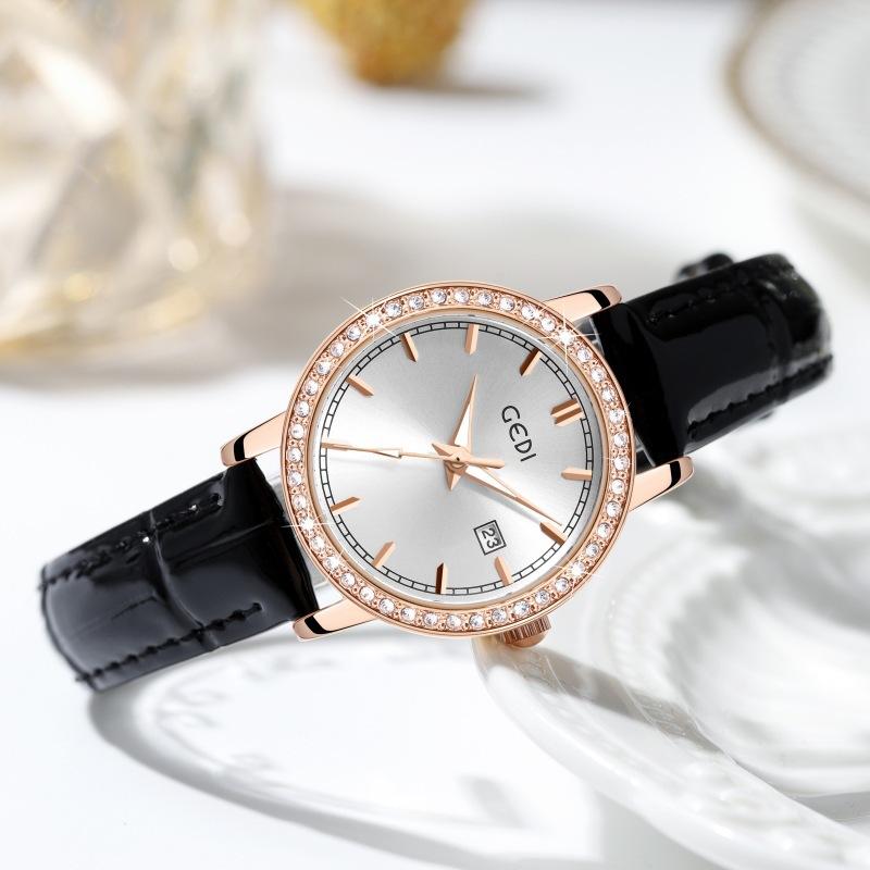 Full Diamond Light Luxury Women'S Fashion Calendar Luminous Waterproof Belt Quartz Watch