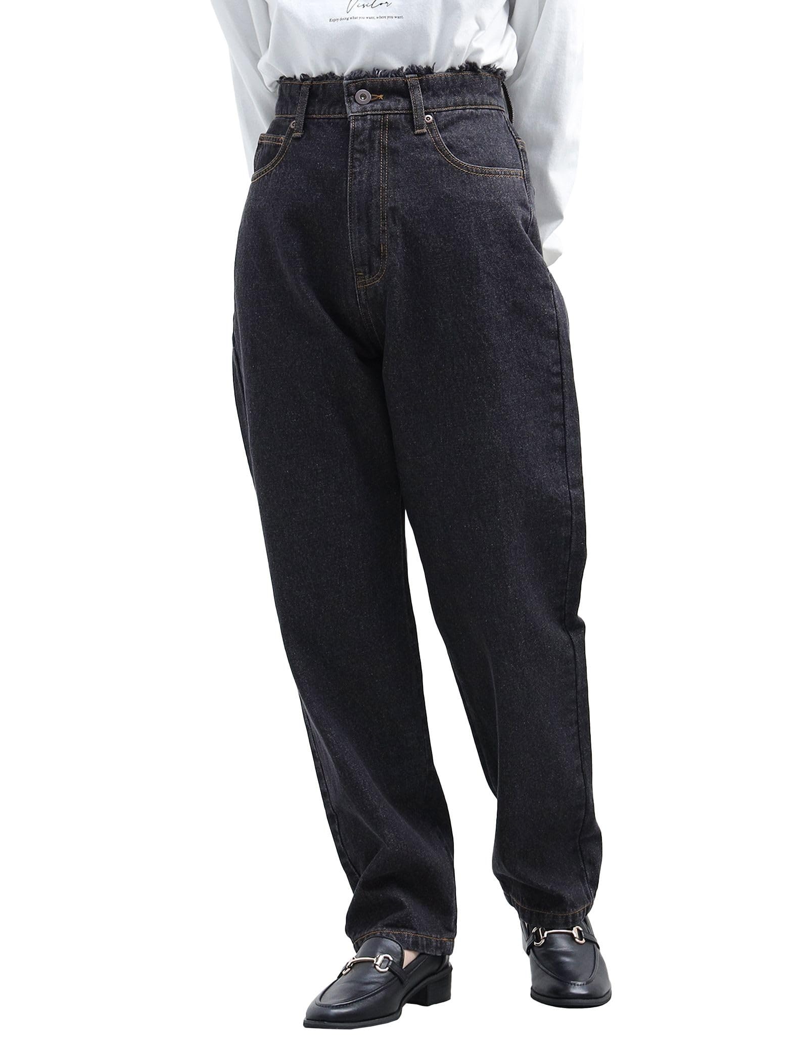 Beams Heart Denim Tapered Size Black Women s Pants, M, чёрный