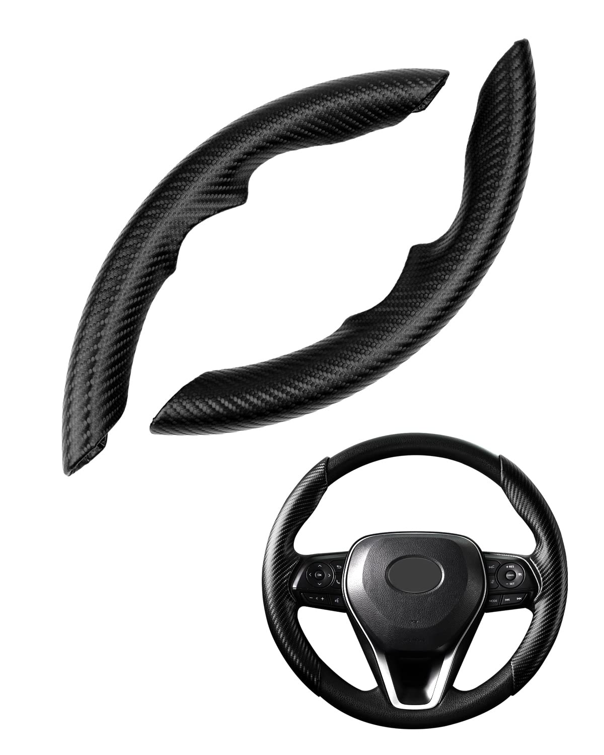 

Cartist Steering Wheel Cover Steering Wheel Cover Fit Toyota Series Carbon Fiber Fits RAV4 чёрный