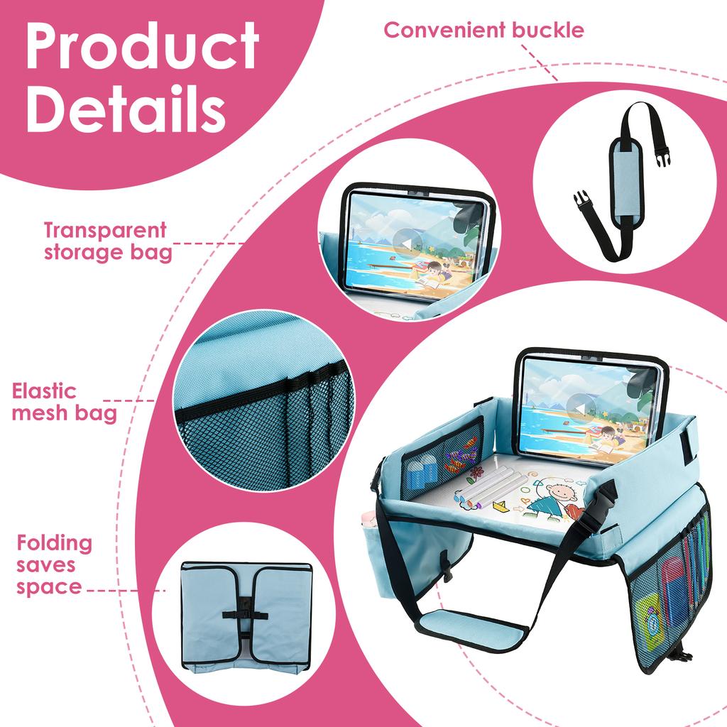 Car Seat Tray Foldable Car Seat Table Practical Airplane Activity Table for Children Boy Girl Portable Toddler Kid Travel Tray