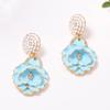 Fresh Sweet Fashionable Drop Oil Flower Earrings for Women Ladies Exaggerated Large Petal Stud Earring Party Jewelry Accessories