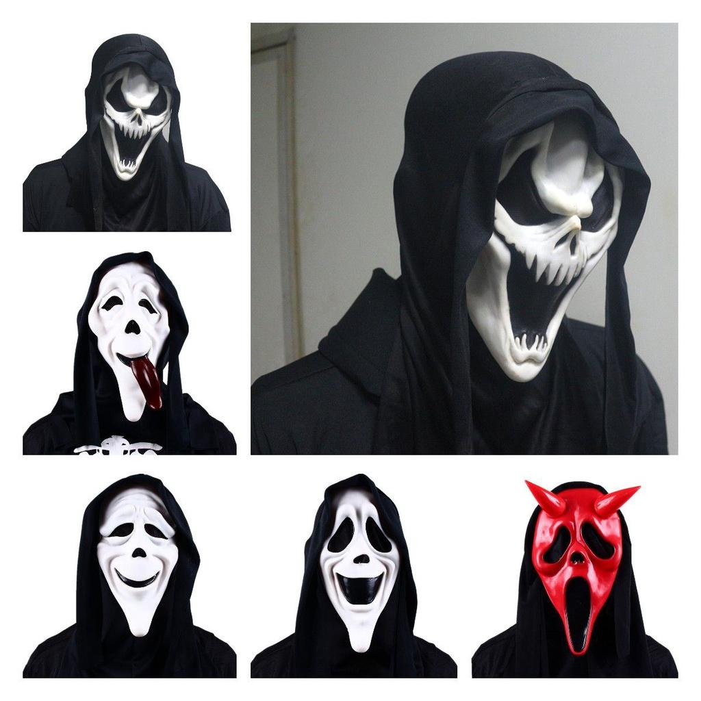 Suit Scream Adult Mask Ghost Face Cosplay Halloween Dress Party Decor Accessory
