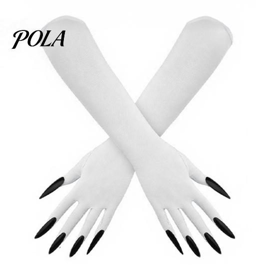 Festival Performance Accessories 1 Pair Halloween Ghost Claw Gloves, Long Fingernail Witch Costume Outfit Essentials Accessory, Dark Party Prop