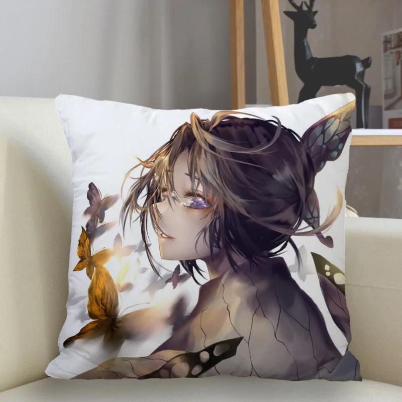 45x45cm Polyester Demon Slayer Pillowcase Sofa Decoration Cushion Cover  Home Decor
