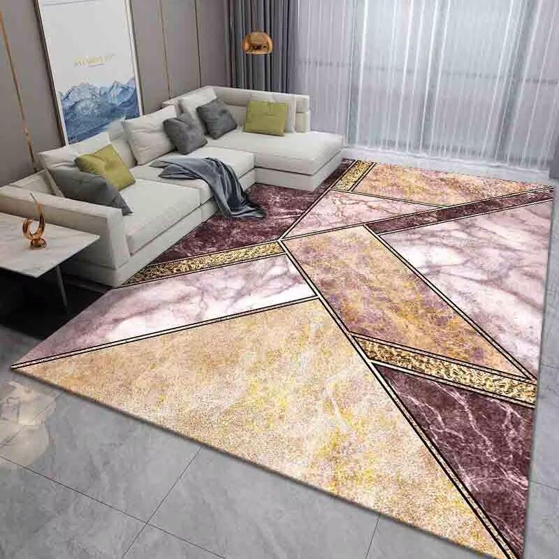 Modern Geometric Marble Carpet for Living Room Large Area Decoration Home Rugs for Bedroom Soft Non-slip 200x300 Lounge Sofa Mat