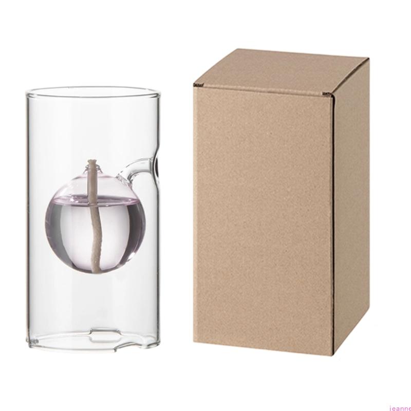 Fuels Refillable Glass Oil Candle Liquid Candle Outdoor Indoor Clean Burning with Wicks Use with Liquid Paraffin Lamp Oil