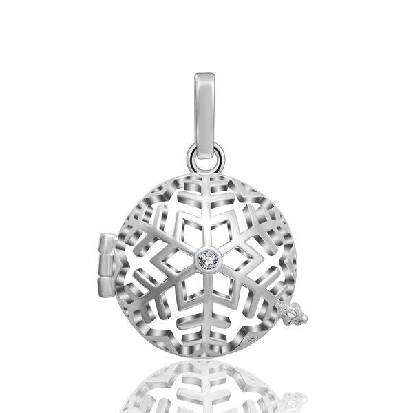 Snowflake Pregnancy Bola with Crystal