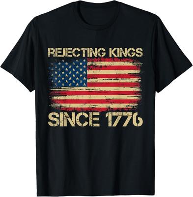 Rejecting Kings Since 1776 American Vintage Flag Freedom Spirit Unisex T-Shirt