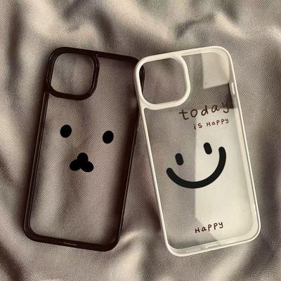 כיסוי מצויר חמוד עם פנים מחייכות עבור Samsung Galaxy S25 S24 Ultra A55 A56 A36 A26 A06 A16 A54 A35 A15 A52 A34 5G S23 S21 FE
