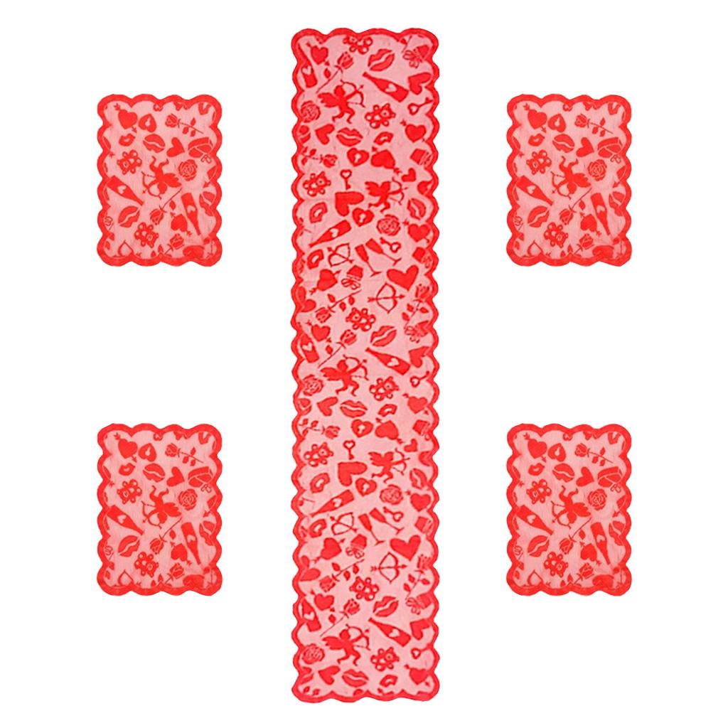 Valentine's Day Decorations, Heart Lace Tablecloth, For Banquets, Engagements, Weddings, Home Dining Table