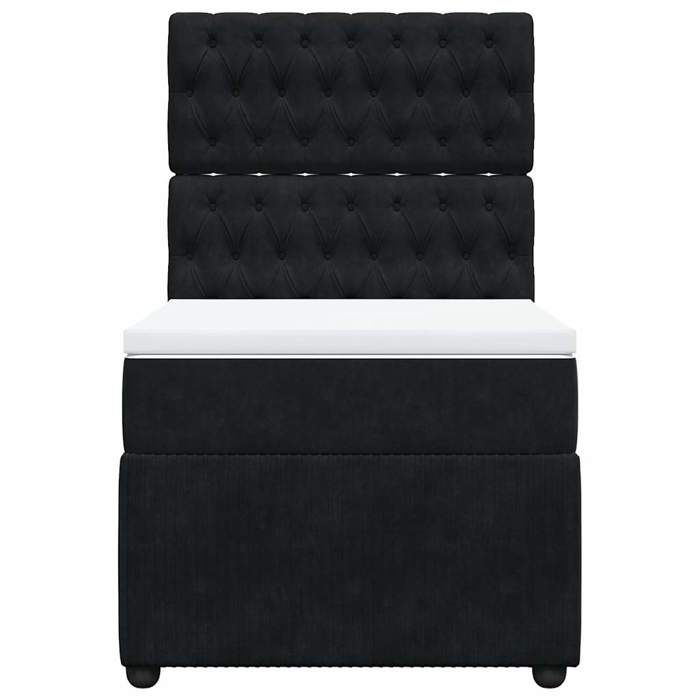 Maison Exclusive - Slatted Bed Base with Mattress Black 90x200 Cm Velvet