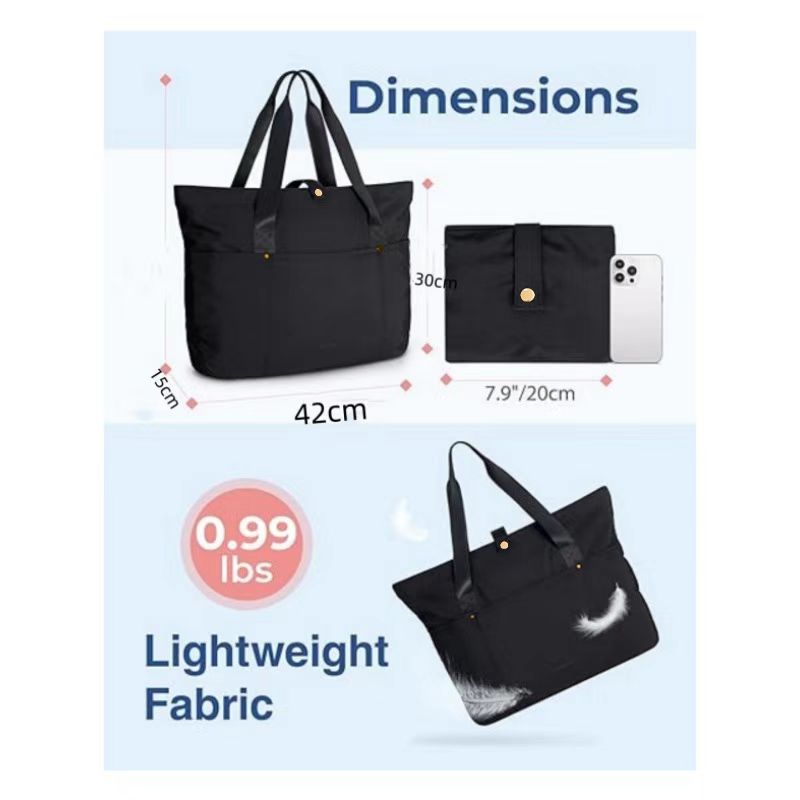Foldable handbag Large capacity simple shoulder bag Large bag can be folded into a portable small bag