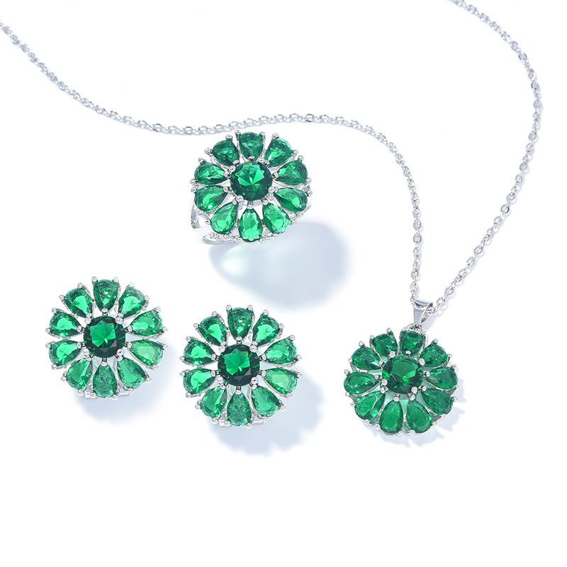 

Подсолнух ожерелье аксессуар комплект сережек кольцо ниша ромашка циркон ожерелье аксессуар Size 10 Ring