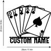 Metal Poker Card Wall Art, Personalized Game Room Decor, Custom Playing Card Sign, Gamer Gift Metal Wall Sign