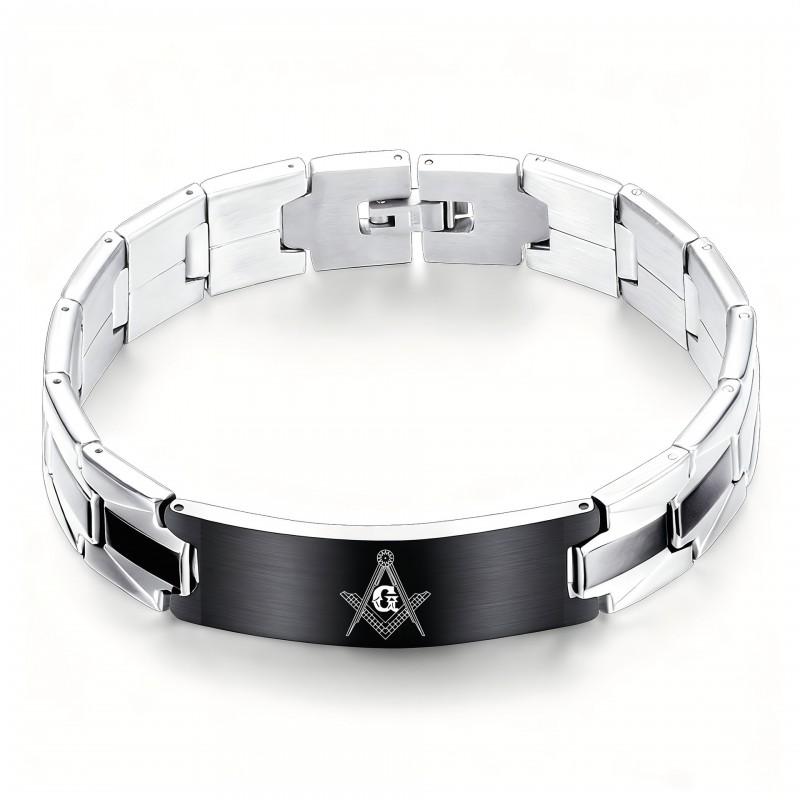 Minimalist Geometric Stainless Steel Bracelet 9mm Unisex Modern Bangle Daily Wear Gift Stainless Steel Black White
