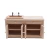 1/12 Scale Basin Sink Miniature Washbasin Cabinet Wood Simulation Furniture Sink for Doll House
