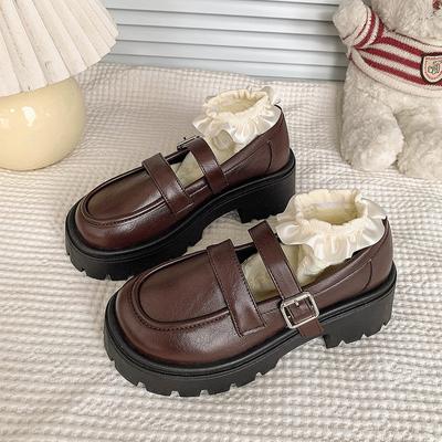 Retro British Platform Small Leather Shoes Women'S Spring College Style Japanese With Skirt Mary Jane Single Shoes