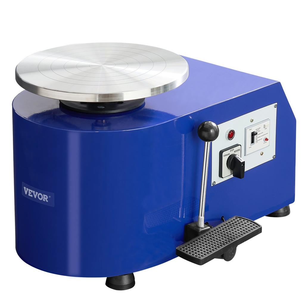 Pottery Wheel, 350W, 11 in Clay Wheel Forming Machine, 60-300 RPM Adjustable Speed with Handle and Pedal Control, ABS Detachable Basin, Accessory Kit