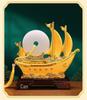 Large Gold Sailboat Ornament for Living Room, Entryway, or Office - Attract Wealth & Ideal for Housewarming or Opening Gifts