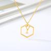 Simple and stylish English alphabet small fresh k gold titanium steel necklace women's accessories geometric collarbone chain