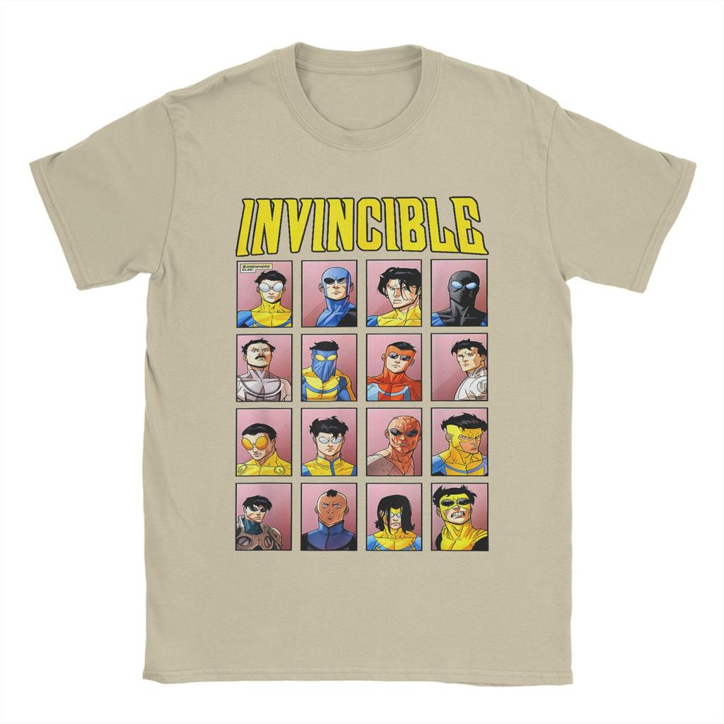 Invincible Variants Anime Men T Shirt Mark Grayson Novelty Tees Short Sleeve O Neck T-Shirts Cotton Gift Merch