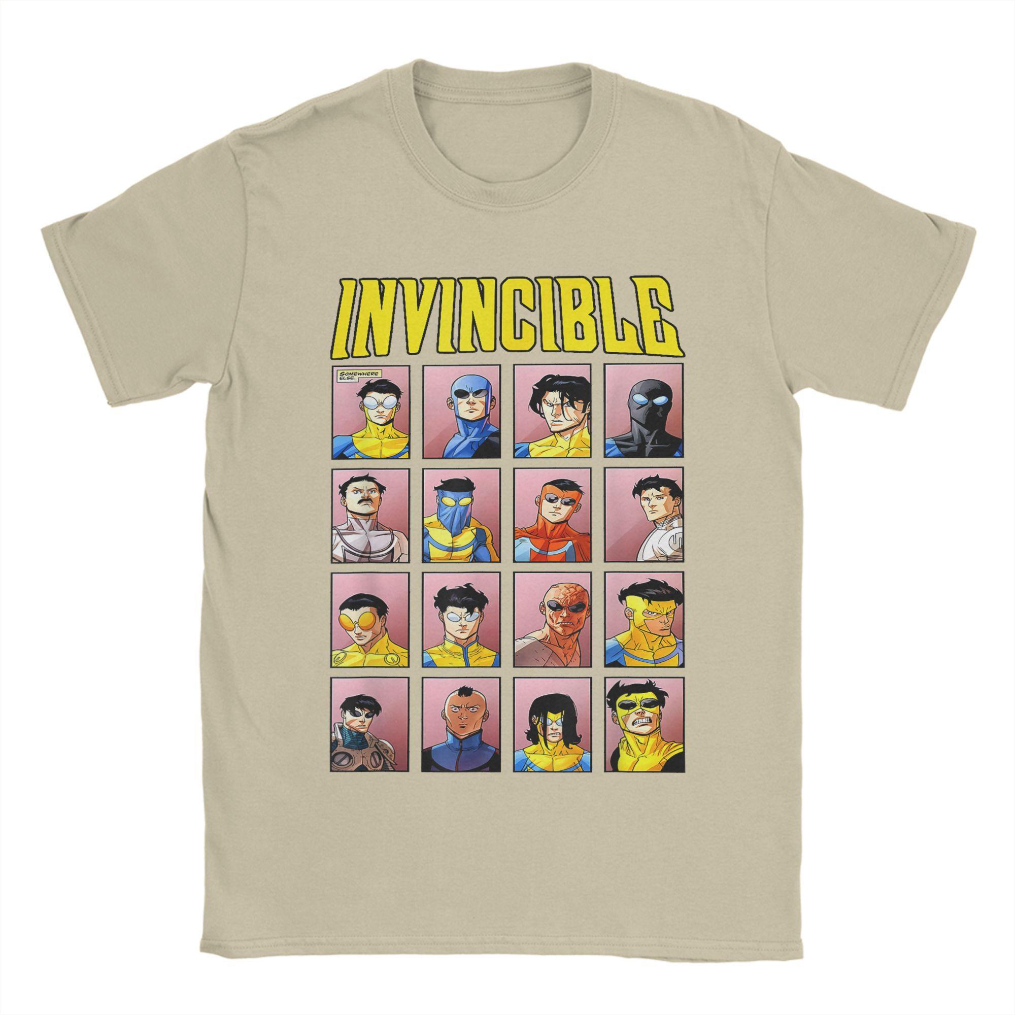 Invincible Variants Anime Men T Shirt Mark Grayson Novelty Tees Short Sleeve O Neck T-Shirts Cotton Gift Merch XXXL