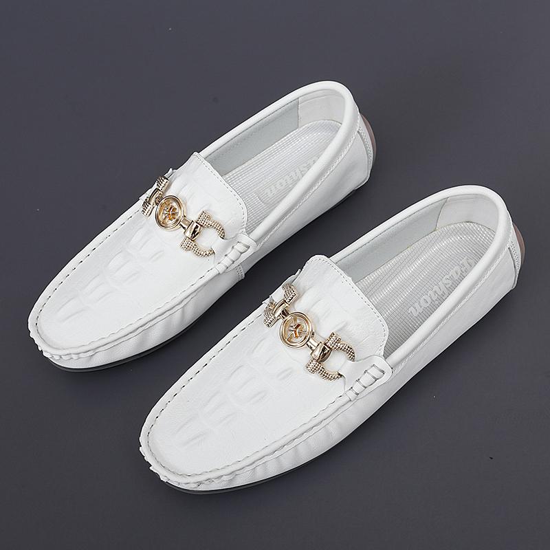 Weiße Herren Loafer Pu Leder Square Toe Slip-On Business Herren Freizeitschuhe Handgefertigte Schuhe Größe 38-47 Herrenschuhe