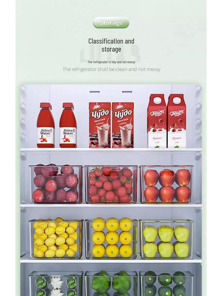 Food-Grade Drawer-Style Fridge Storage Box for Fresh Vegetables, Fruits, and Foods