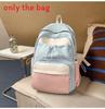 Trendy Backpack Nylon For Girls With Letter Print And Color Design Blocking