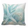 Home Decor Oceanic Creatures: Seahorses, Starfish & Turtles Pattern Cushion Cover Suitable For Sofa Bedroom Car Pillow Cover