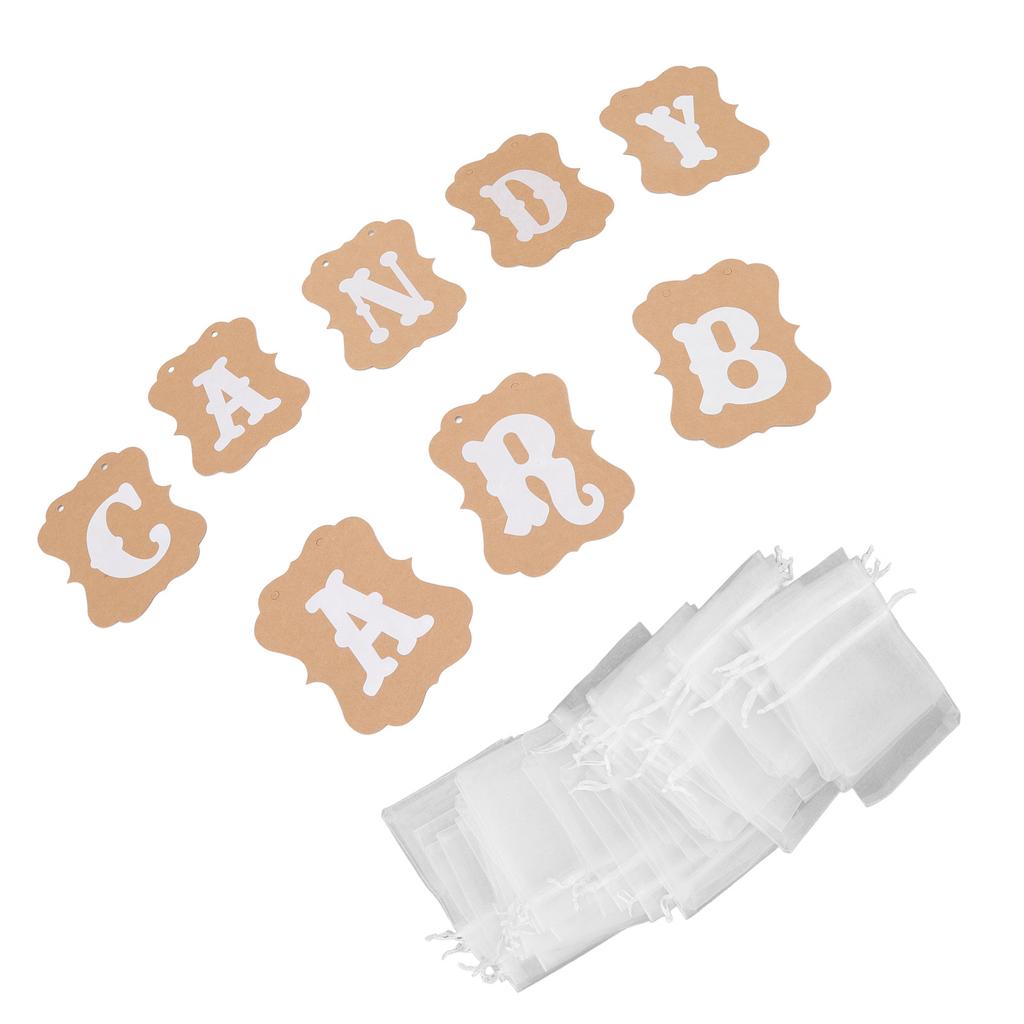 Dessert Buffet Decoration Clear Printing Paper Banners Graduation Candy Bar Decor for Entrance