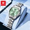 OLEVS 3705 Elegance Women Brand Quartz Movement Watch Sparkling Zirconia Calendar Window Stainless Steel Strap Luminous Watch
