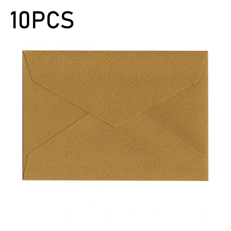 10pcs Linen Texture Envelope Western Style Envelope Paper Vintage Wedding Invitation Envelope Birthday Party Invitation New Year