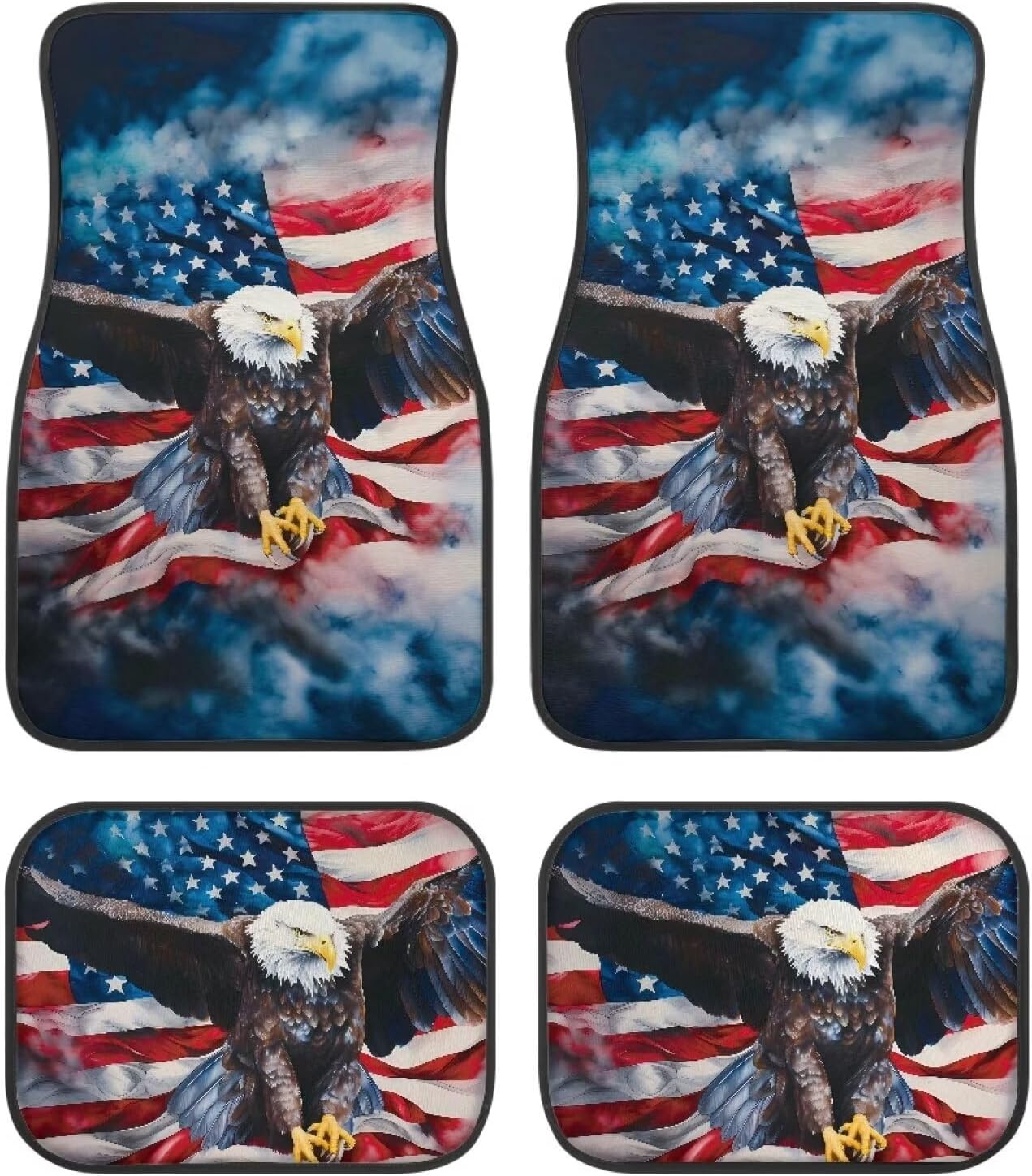 Wolf Butterfly Galaxy Print Vehicle Floor Protection Rugs Non-Slip Backing Front & Rear Mats Carpets Car Rug Car Accessories 4 Pieces Car Floor Mats 1