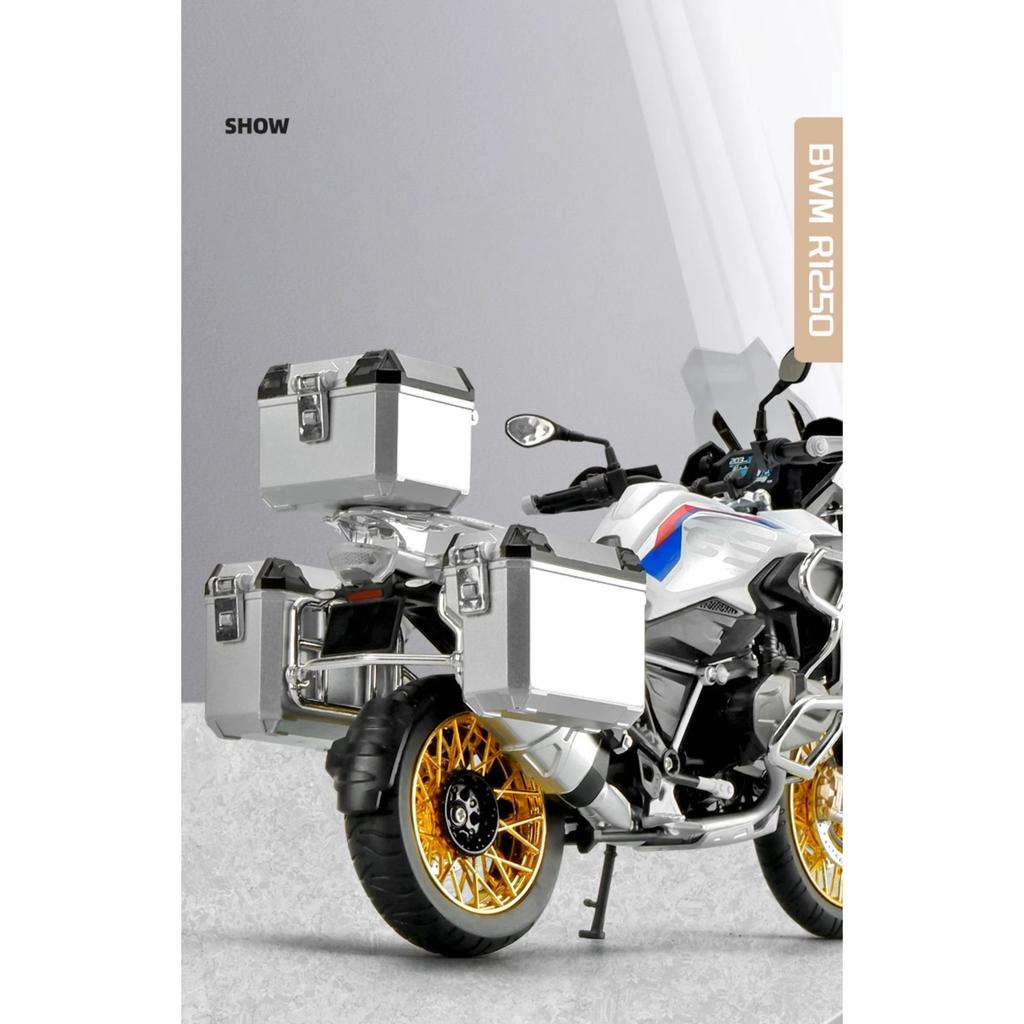 1/9 BWM R1250GS ADV Alloy Die Cast Motorcycle Model Toy Vehicle Collection Sound and Light Off Road Autocycle Toys Car
