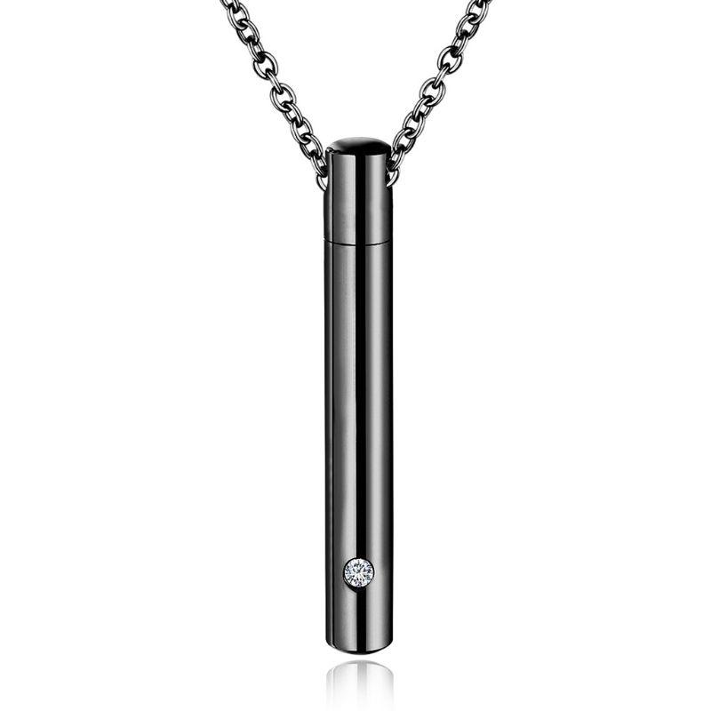Cylinder Pendant Pet Cremation Urns Necklace Stainless Steel for Cat Dog Ash Memorial Container Holder Jewelry Memorial