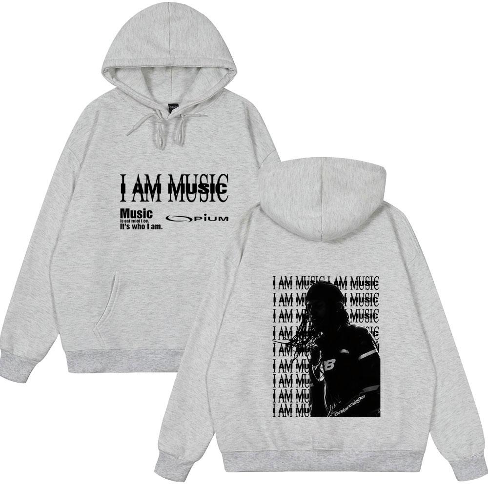Rapper Playboi Carti I AM MUSIC LOGO Print Hoodies Opium Ken Carson Narcissist Tops Men Women Clothing Hip Hop Oversized Wears